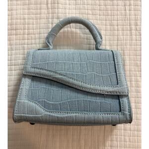 Zara women's Blue Mini Handbag w Crossbody Chain